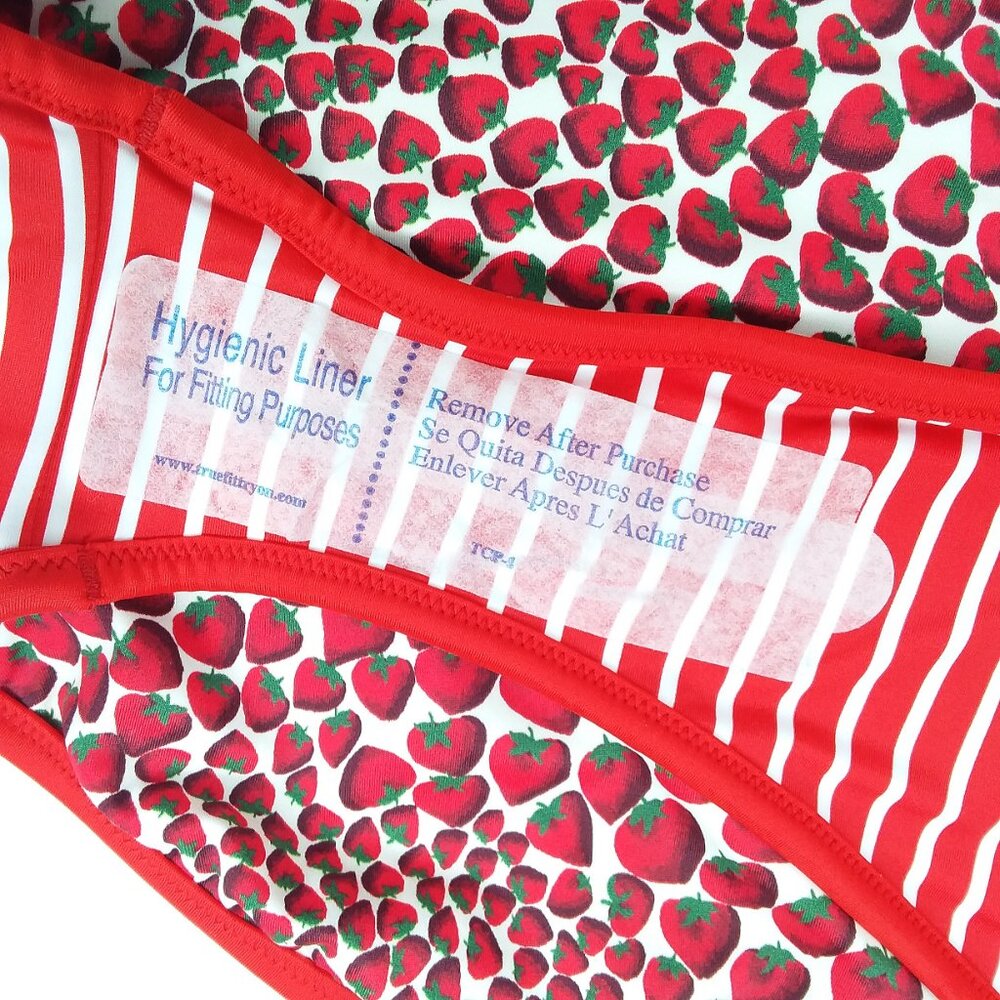 J. Crew Swimsuit One Piece Size 10 Reversible Strawberry Red White Striped NWT - Picture 9 of 9